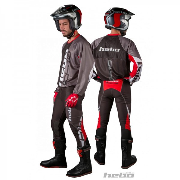 Completo Maglia e Pantalone HEBO TRIAL TECH 10 (Rosso)